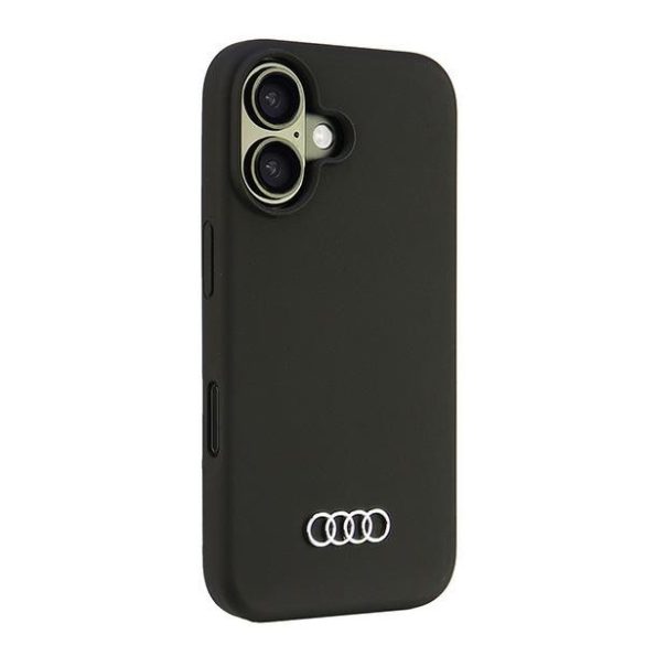 Audi Silicone Case iPhone 16 (AU-LSRIP16-Q3/D1-BK) hátlap, tok, fekete