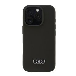   Audi Silicone Case iPhone 16 Pro (AU-LSRIP16P-Q3/D1-BK) hátlap, tok, fekete