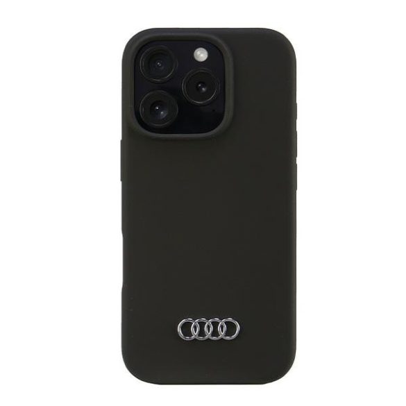 Audi Silicone Case iPhone 16 Pro (AU-LSRIP16P-Q3/D1-BK) hátlap, tok, fekete