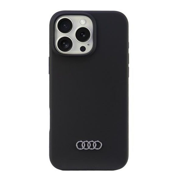 Audi Silicone Case iPhone 16 Pro Max (AU-LSRIP16PM-Q3/D1-BK) hátlap, tok, fekete