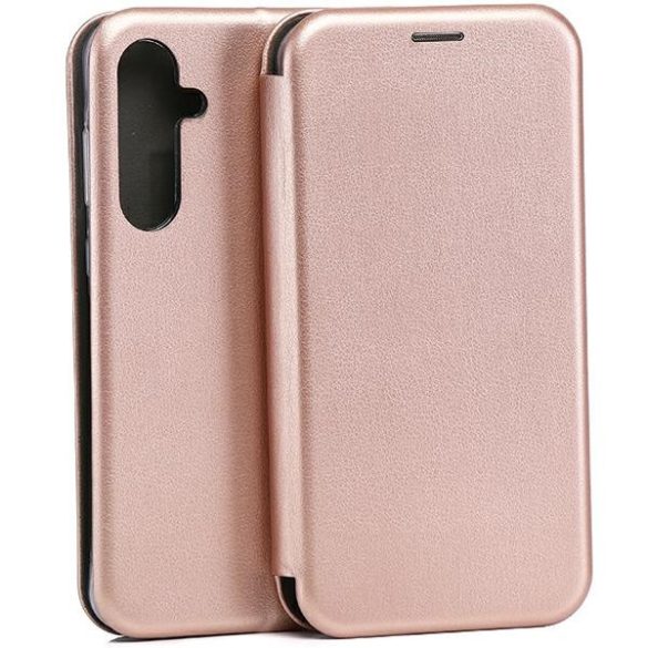 Beline Book Magnetic Samsung Galaxy A35 oldalra nyíló tok, rozé arany