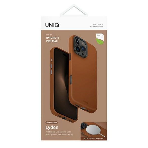 UNIQ iPhone 16 Pro Max Magclick Charging hátlap, tok, barna