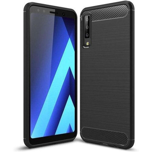 Carbon Case Flexible Samsung Galaxy A7 (2018) hátlap, tok, fekete