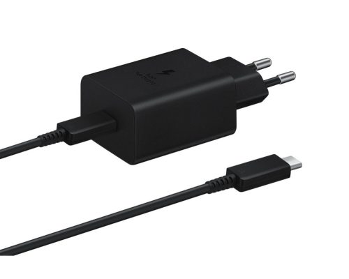 Samsung EP-T1510EBE + EP-DA705BBE USB-C gyári hálózati adapter USB-C/USB-C kábellel, 15W, (doboz nélküli), fekete