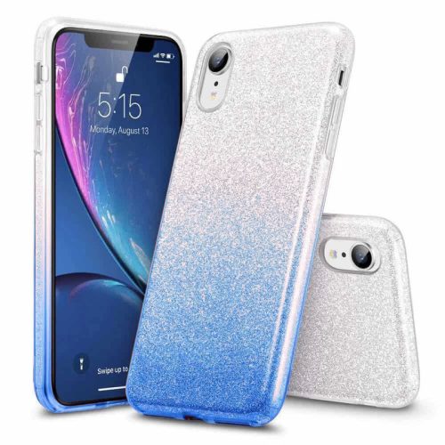 Glitter Case Samsung Galaxy A10 hátlap, tok, kék-ezüst