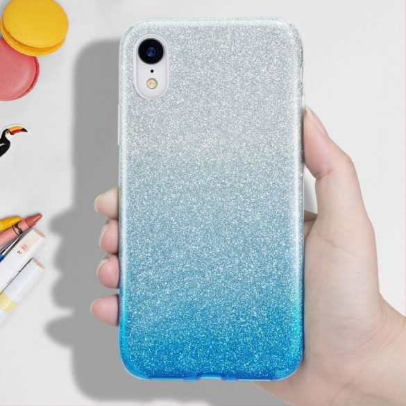 Glitter Case Samsung Galaxy A10 hátlap, tok, kék-ezüst