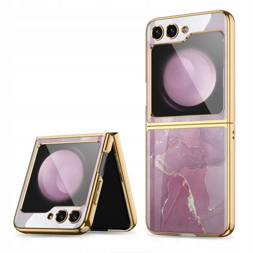 Tech-Protect Mood Marble Galaxy Z Flip 5 hátlap, tok, arany-lila