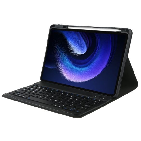 Tech-Protect Sc Pen + Keyboard Xiaomi Pad 6/6 Pro oldalra nyíló okos tok, érintőceruza tartóval, billentyűzettel, fekete