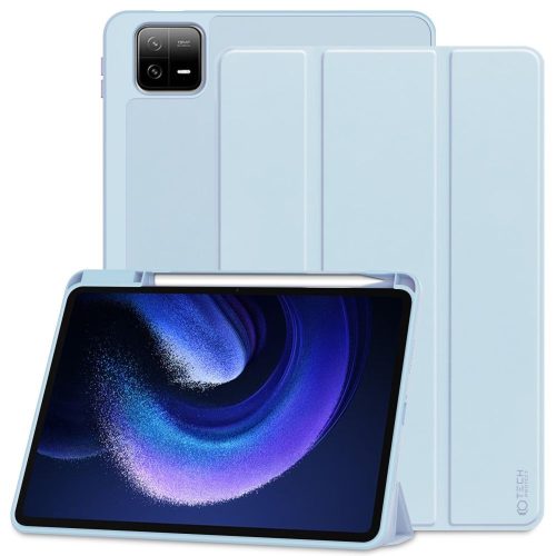 Tech-Protect Sc Pen Xiaomi Pad 6/6 Pro oldalra nyíló okos tok, érintőceruza tartóval, világoskék