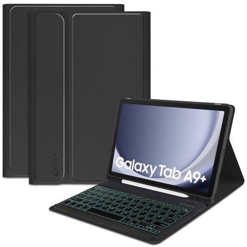 Tech-Protect Sc Pen + Keyboyrd Samsung Galaxy Tab A9 Plus 11.0" X210/X215/X216 oldalra nyíló okos tok, érintőceruza tartóval, billentyűzettel, fekete