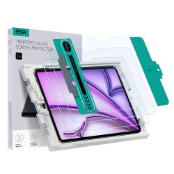   ESR iPad Air 13 (2024) 2db kijelzővédő edzett üvegfólia (tempered glass) 9H keménységű, felrakó kerettel, átlátszó