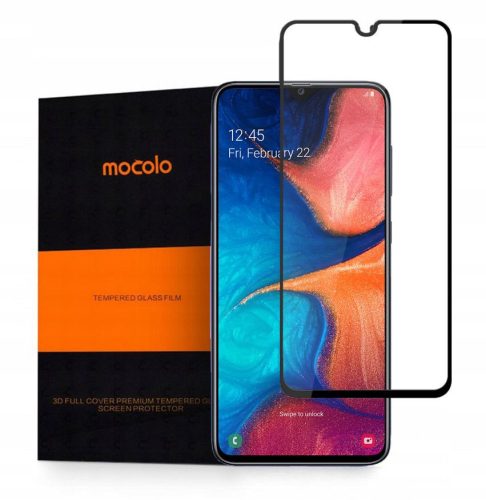 Mocolo Samsung Galaxy A20e 5D Full Glue teljes kijelzős edzett üvegfólia (tempered glass) 9H keménységű, fekete