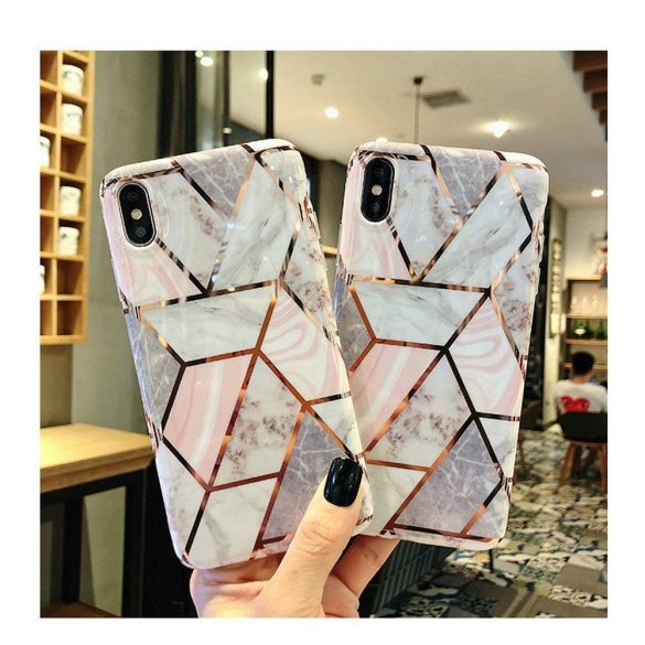 Tech-Protect Marble iPhone 7/8/SE (2020) hátlap, tok, márvány mintás, rózsaszín