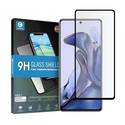 Mocolo TG+ Xiaomi 11T/11T Pro 5D teljes kijelzős edzett üvegfólia (tempered glass) 9H keménységű, fekete