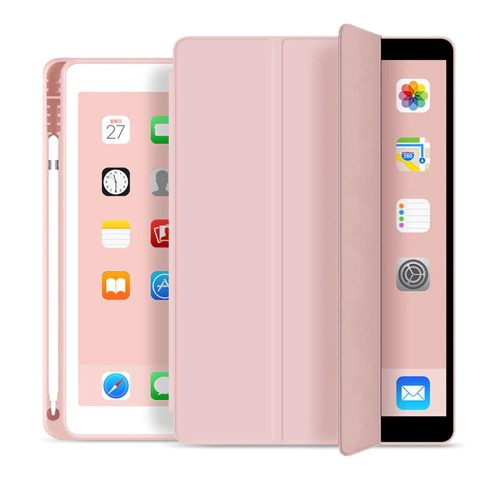 Tech-Protect Sc Pen iPad Air 4 2020 / iPad Air 5 2022 oldalra nyíló okos tok, érintőceruza tartóval, rózsaszín