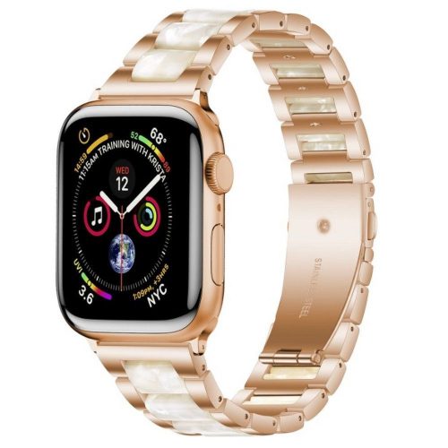 Tech-Protect Modern Apple Watch 1/2/3/4/5/6/7/Se 38/40/41mm fém óraszíj, fehér