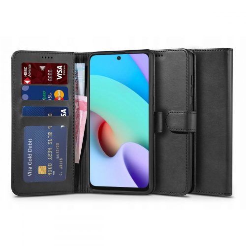 Tech-Protect Wallet2 Xiaomi Redmi 10 oldalra nyíló hátlap, tok, fekete