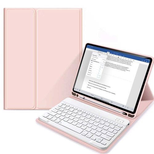 Tech-Protect Smartcase Pen iPad 7/8/9 10.2" (2019/2020/2021) oldalra nyíló smart tok billentyűzettel, rózsaszín