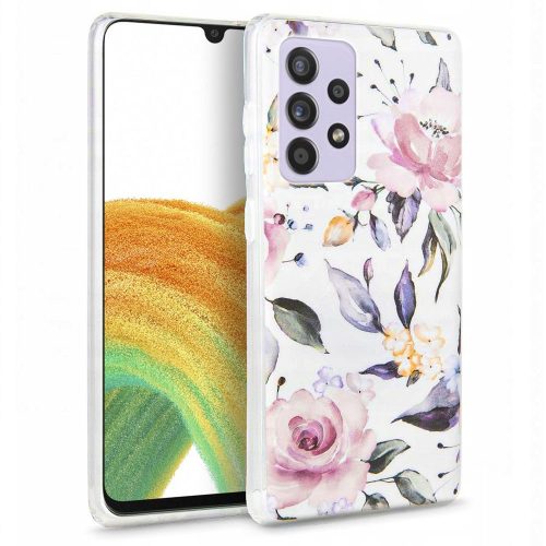 Tech-Protect Floral Samsung Galaxy A33 5G hátlap, tok, mintás, fehér