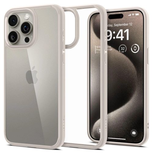 Spigen Ultra Hybrid tok iPhone 15 Pro Max, átlátszó, bézs