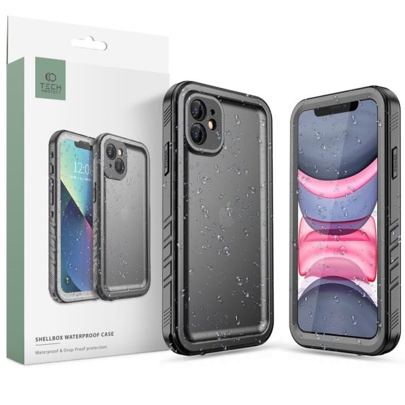 Tech-Protect Shellbox IP68 iPhone 11 vízálló, ütésálló előlap+hátlap, tok, fekete