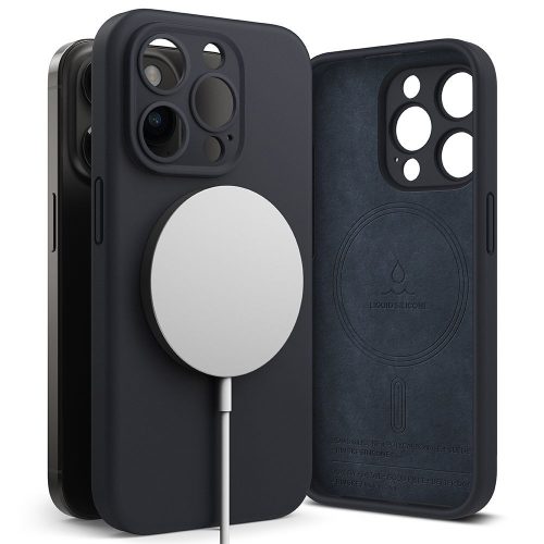 RINGKE SILICONE MAGNETIC MAGSAFE hátlap, tok IPHONE 15 PRO, sötétkék