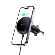   Tech-Protect MM15W-V4 Magnetic Magsafe Vent Car Mount Wireless Charger, Magsafe kompatibilis vezeték nélküli töltő és tartó, szellőzőrácsra, mágneses, 15W, fekete