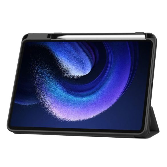 Tech-Protect Sc Pen Xiaomi Pad 6/6 Pro oldalra nyíló okos tok, érintőceruza tartóval, fekete