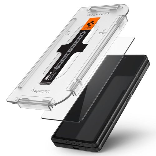 Spigen Glass EZ Fit Samsung Galaxy Z Fold 4 kijelzővédő üvegfólia felrakó kerettel, átlátszó