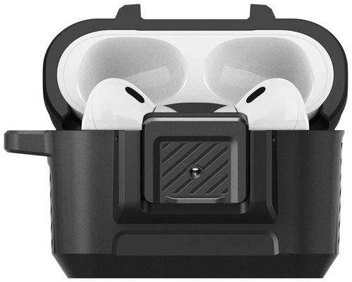 Spigen Lock Fit Airpods Pro 1/2 ütésálló tok, fekete