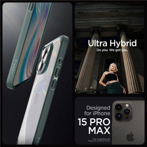 Spigen Ultra Hybrid tok iPhone 15 Pro Max, zöld