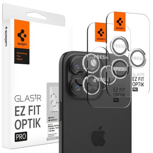 Spigen Optik TR EZ Fit iPhone 14 Pro/14 Pro Max/15 Pro/15 Pro Max 2db lencsevédő üvegfólia