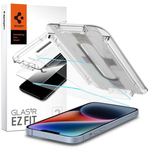 Spigen GLAS.TR "EZ FIT" edzett üveg iPhone 13/13 Pro applikátorral (2 db)