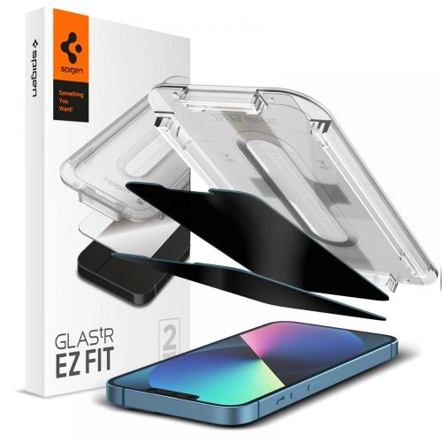 Spigen Glas.TR iPhone 13/13 Pro/14 6.1" PRIVACY 2-Pack "EZ FIT" AGL03388 edzett üvegfólia AGL03388