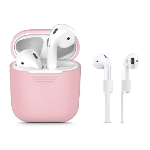 Tech-Protect Iconset Apple Airpods szilikon tok + nyakpánt, rózsaszín