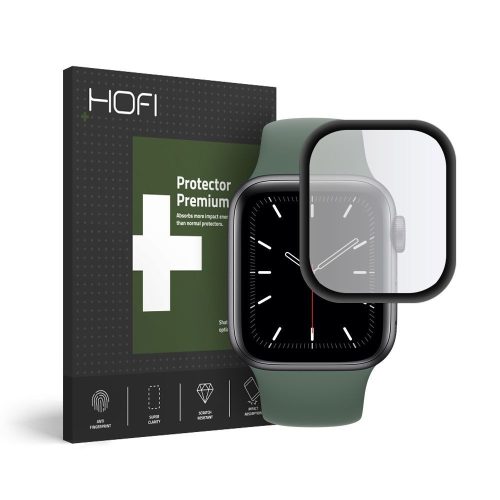 HOFI HYBRID Watch 4/5 (44mm) Glass Screen teljes kijelzős edzett üvegfólia (tempered glass), 9H keménységű, fekete