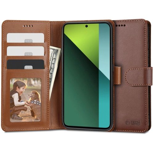 TECH-PROTECT WALLET oldalra nyíló tok XIAOMI REDMI NOTE 13 PRO 5G/POCO X6 5G, barna