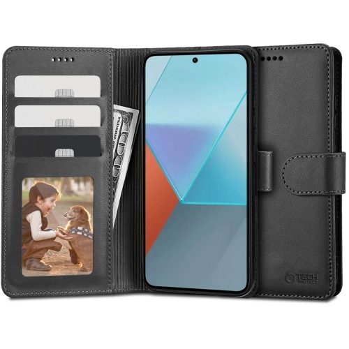 TECH-PROTECT WALLET oldalra nyíló tok XIAOMI REDMI NOTE 13 4G/LTE, fekete