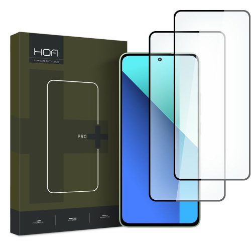 Hofi Glass Pro+ 2db Xiaomi Redmi Note 13 4G/Lte 5D teljes kijelzős üvegfólia, fekete