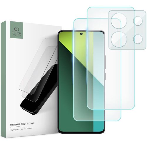 TECH-PROTECT edzett üvegfólia kijelzővédő SUPREME SET XIAOMI REDMI NOTE 13 PRO 5G/POCO X6 5G, átlátszó