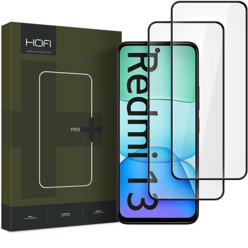 Hofi Glass Pro+ 2db Xiaomi Redmi 13 5D teljes kijelzős üvegfólia, fekete