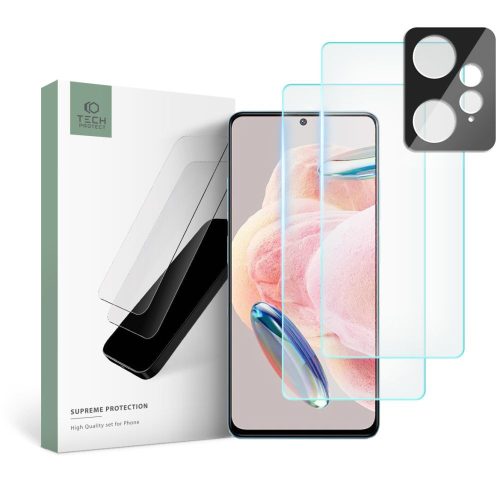 TECH-PROTECT SUPREME SET edzett üvegfólia XIAOMI REDMI NOTE 12 4G/LTE, átlátszó