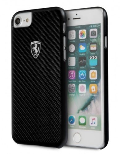 Ferrari Heritage iPhone 8 Carbon Fiber Hard (FEHCAHCI8BK) hátlap, tok, fekete