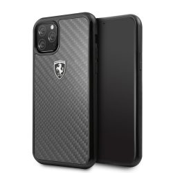   Ferrari iPhone 11 Pro Heritage Real Carbon Hard (FEHCAHCN58BK) hátlap, tok, fekete