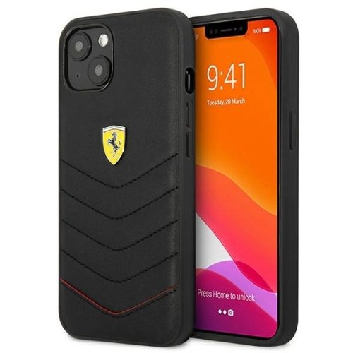 Ferrari FEHCP13SRQUK Off Track Quilted iPhone 13 mini 5.4", hátlap, tok, fekete