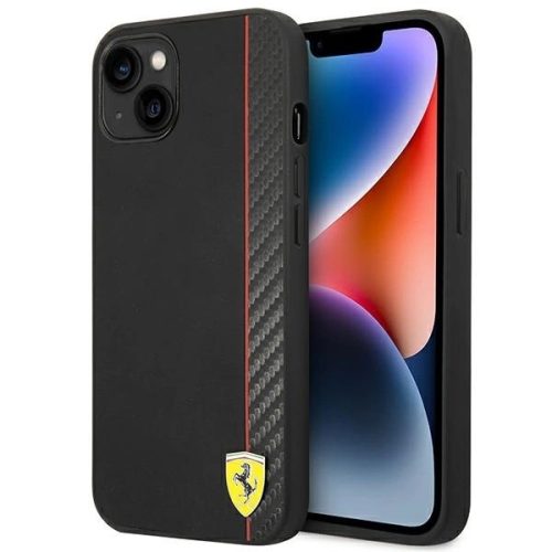 Ferrari FEHCP14MAXBK Carbon iPhone 14 Plus/15 Plus 6.7", hátlap, tok, fekete