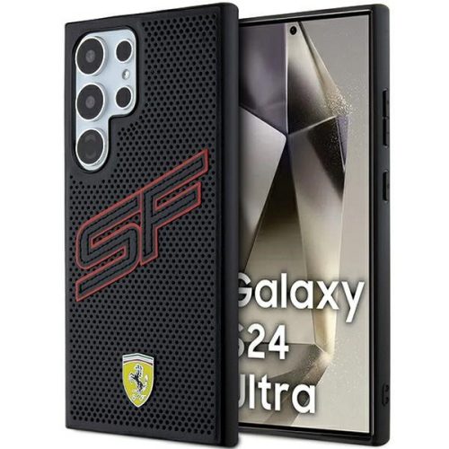 Ferrari FEHCS24LPINK Big SF Perforated Samsung Galaxy S24 Ultra , hátlap, tok, fekete