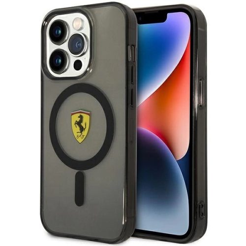 Ferrari FEHMP14LURKK Translucent Magsafe iPhone 14 Pro 6,1", hátlap, tok, fekete