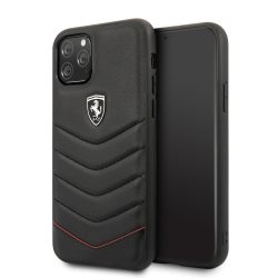   Ferrari iPhone 11 Pro Heritage Genuine Leather Quilted eredeti bőr (FEHQUHCN58BK) hátlap, tok, fekete