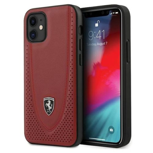 Ferrari FEOGOHCP12SRE Off Track Perforated iPhone 12 mini 5.4", hátlap, tok, piros